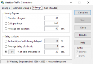 Westbay Traffic Calculators - The Original Erlang Calculator